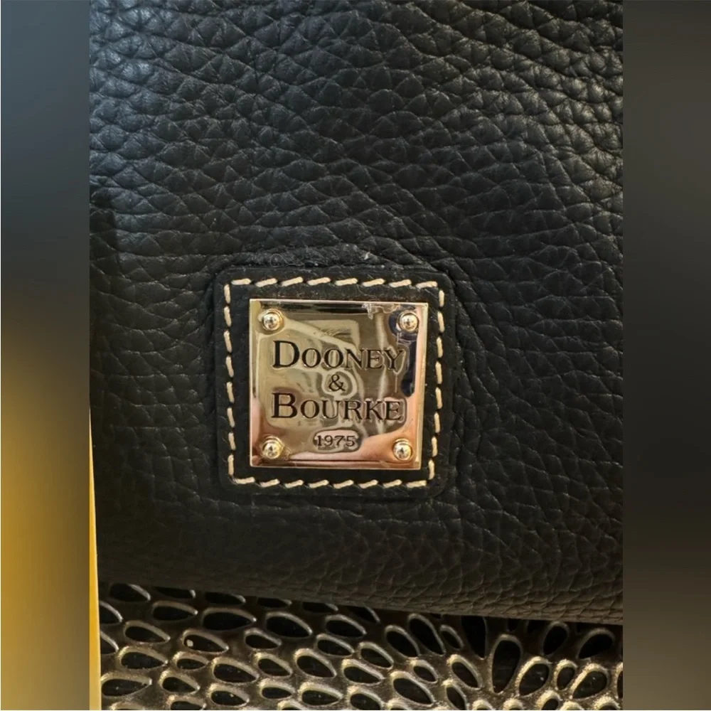 Dooney & Bourke Black Leather Satchel Bag with Tassels - Picture 6 of 13